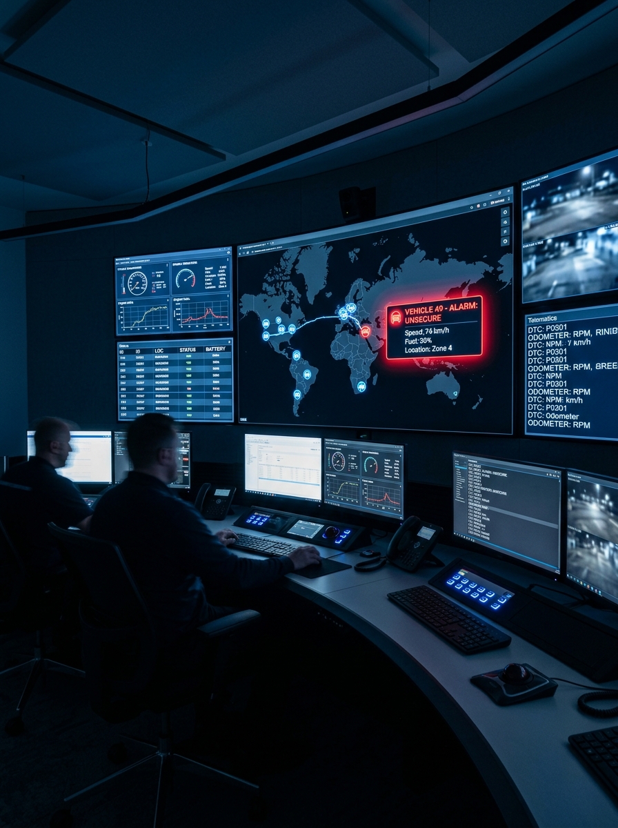 High-tech security control room