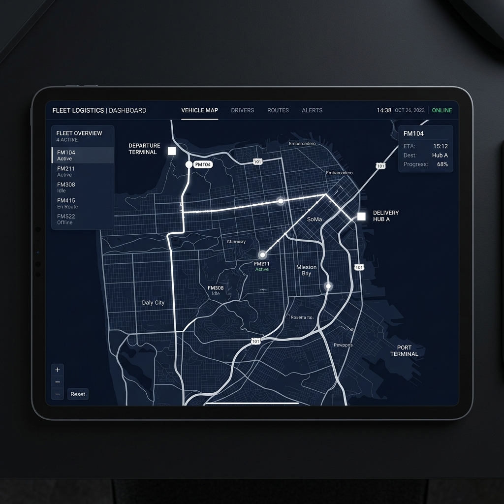 Fleet tracking dashboard map